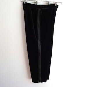 Alex Evenings Velvet Pants Women's Plus Size 2X Black Tuxedo Stripe Straight Leg